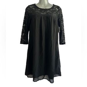 AUW Black Floral Embroidered Dress • NWT • Size: Small
